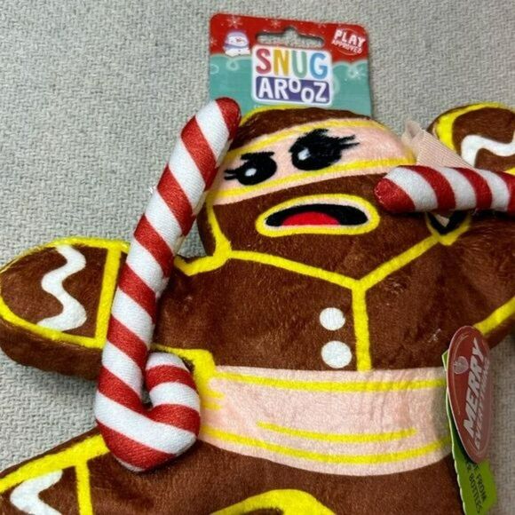 Christmas Candy Cane Gingerbread Ninja Dog Toy NWT Cute Funny Gift Puppy - Picture 3 of 5